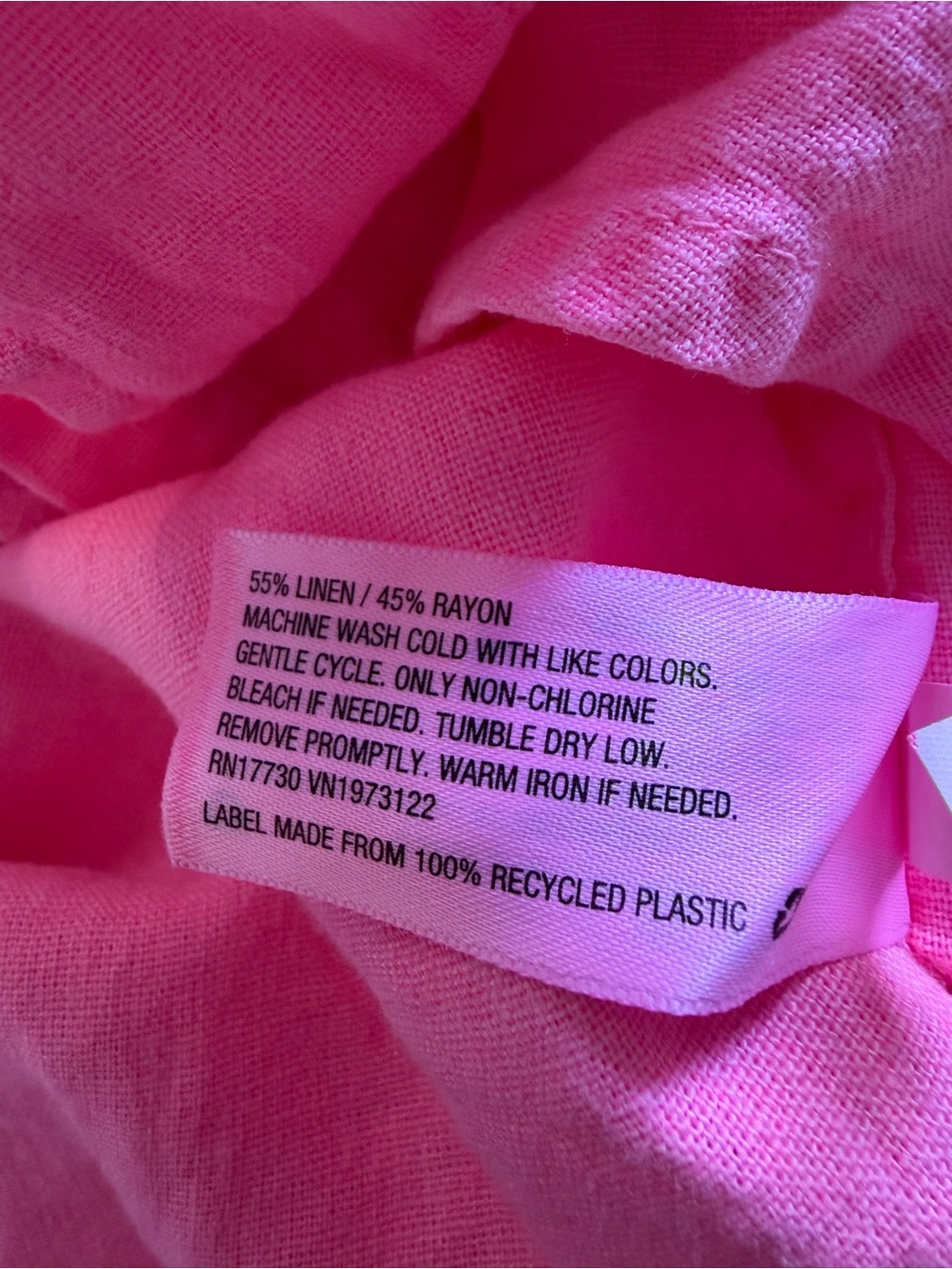 Universal Threads Linen Pink Button-Up Shirt & Short Set - Picture 5 of 7